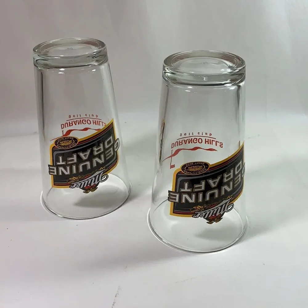 Miller Genuine Draft Durango Hills Golf Glasses Set 2